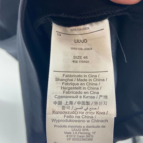 Liu Jo black v neck sleeveless mini shift dress pockets nwt womens XL - Picture 6 of 8